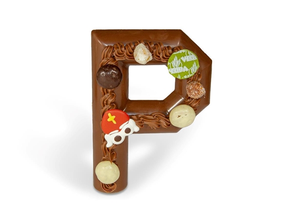 Luxe chocolade letter S/P groot massief